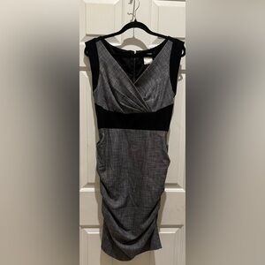 Nicole Miller Studio Black.Grey Back Zip Dress size 12